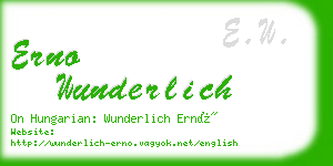 erno wunderlich business card